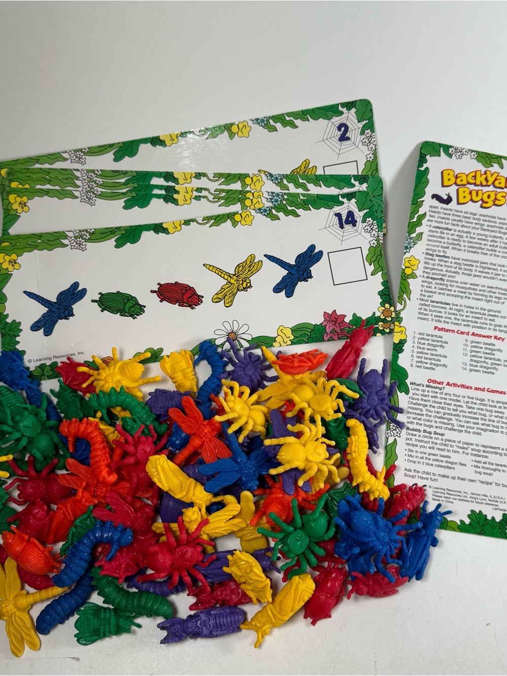 Learning Resources Backyard Bugs Pattern Complete Cards W/ 90 Total Bugs